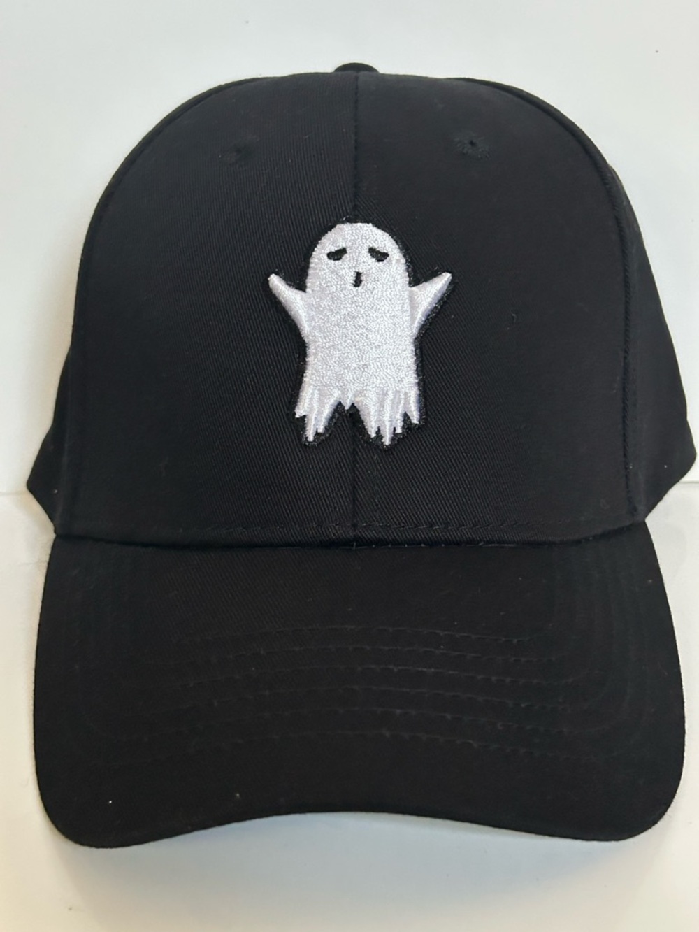 NEW! Classic Adjustable Unisex Black Baseball Cap With Embroidered Ghost(OS)-NWT